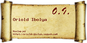 Oriold Ibolya névjegykártya